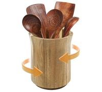 Porte-ustensiles en bois rotatif à 360° pour ustensiles de cuisine - Grand organisateur pour ustensiles de cuisine - Décoration de plan de travail - Petits objets (1 pièce)