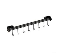Porte-ustensiles mural | Crochets de cuisine autocollants pour salle de bain camping-car | Support de rangement robuste en acier au carbone avec 6 crochets | Installation sans perçage | 50 cm