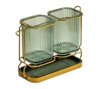 Porte-ustensiles - Plateau amovible à 2 emplacements de rangement et organisateur d'argenterie | Pour cuillère, fourchette, baguettes, comptoir de cuisine, appartement, séchage d'évier, égouttoir de c