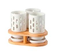 Porte-ustensiles Porte-Couverts en Céramique Baguettes Porte-Panier avec Crochets Rangement Carré Support De Support pour Cuillère Couteau Fourchette Organisateur De Cas Facile à PREN, 8