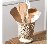 Porte-ustensiles pour comptoir de cuisine, support d'ustensiles de cuisine moderne et rustique, décoration d'intérieur, organisateur d'ustensiles en céramique pour spatule, louche, batteur d'œufs