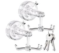 Porte-ustensiles - Support à ustensiles avec 6 griffes | Crochets sous étagère | 6 griffes ventouse rotatif à 360 degrés crochets multifonctionnels pour serviettes de bain innovants