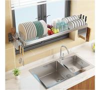 Porte-vaisselle au-dessus de l'évier,Porte-égoutt Over Sink Dish Dying Rack, Large Capacity Dish Rack, Sink Organize Stand Shelf, With Utensil Holder, Kitchen Counter Supplies Storage