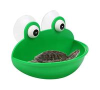 Porte-vaisselle grenouille - Récipient vert mousse, perchoir monté en verre, tasse d'eau verticale | Plateau d'aspiration pour reptiles, support d'alimentation pour animaux pour meubles de Terrarium t