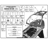 PORTE VALISE CENTRAL KAPPA YAMAHA FJR 1300 (06-12) (SANS PLAQUE)