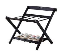 Porte-Valises Porte-Bagages Pliable Support De Valise en Bois Étagère Au Sol pour Chambre D'hôtel Porte-Bagages