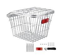 Porte-vélo arrière - Grand panier de vélo en métal - Rangement robuste pour le porte-bagages - Étagère arrière de vélo - Porte-cartable - Accessoires pour équipement de vélo - Casque de protection