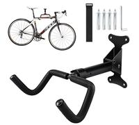 Porte-vélo mural, Porte-vélo, Capacité de charge 30 KG, Support mural pour vélo, Accroche-vélo, Support réglable en angle et distance du mur, avec sangles pour roues