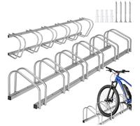 Porte-vélo - TECTAKE - Râtelier Vélo au Sol et Mural pour 6 Vélos en Acier 130 cm x 285 cm x 26 cm - Gris