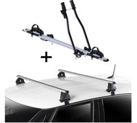 Porte-vélos SAGITTAR + barres de toit VDP EVO ALU compatibles avec Ford Escort 4 portes 1990-1999