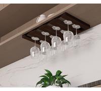 Porte-verre à pied suspendu noir bar laiton Rack verre à vin 42cm Range verre à pied support de gross verre à bière suspendu