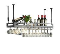 Porte-verre au plafond, porte-vin suspendue, support de fer en fer, étagère à vin avec cintre de vestiaire, porte-bouteille à vin flottante, étagère d'alcool en métal, porte-affichage de stockage