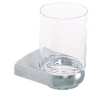 Porte-verre Bravat Metasoft 816110, cylindrique, transparent, chromé