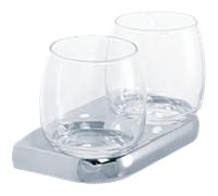 Porte-verre Bravat Metasoft 816510 Double, verre clair incurvé, chromé