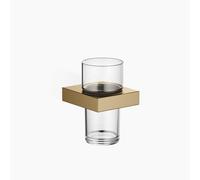 Porte-verre Dornbracht avec verre en cristal, modèle mural, 83400780-39, Couleur: Dark Brass brossé