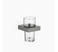 Porte-verre Dornbracht avec verre en cristal, modèle mural, 83400780-99, Couleur: foncé Platine mat