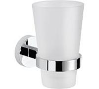 Porte-verre nwb avec verre dépoli, Ø 78 mm, chromé