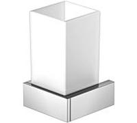 porte-verre Steinberg Serie 460 chromé , verre satiné blanc