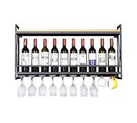 Porte-verres à vin 60/80/100 cm à fixation murale pour bar/pub - Porte-bouteille de vin - Style vintage - 100 x 20 x 52 cm