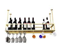 Porte-verres à vin à l'envers, 60 80 100 120 140 cm, support à vin suspendu au plafond pour bar de cuisine, étagère de rangement à vin réglable en hauteur et en largeur (taille : 80 x 25 x 2