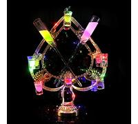 Porte-Verres à Vin Lumineux en Fer Support à Cocktails Décoratif à LED Accessoires et Décoration de Bars Casier à Vin pour Bars, Discothèques et Réunions de Famille(40 * 48cm)