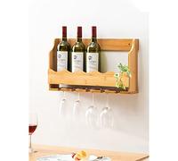 Porte-verres à vin mural - Présentoir à vin suspendu - Étagères murales en bois massif, Casier à vin mural Armoire à vin, Étagère/étagère murale pour bouteilles de vin en bois massif pour sa