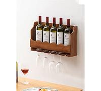 Porte-verres à vin mural - Présentoir à vin suspendu - Étagères murales en bois massif, Casier à vin mural Armoire à vin, Étagère/étagère murale pour bouteilles de vin en bois massif pour sa