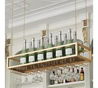 Porte-verres à vin, porte-verres à vin doré sous étagère, chaîne de fer à suspendre en métal porte-verres nizer cintre pour bar armoire cuisine (taille : 120 x 25 x 21 cm)