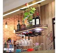 Porte-Verres à vin Suspendu au Plafond - Étagère pour Plantes créatives, Support de Rangement en métal, présentoir pour Bar de Restaurant, Porte-Fleurs pour la Maison, Porte-Verres à Pied ré