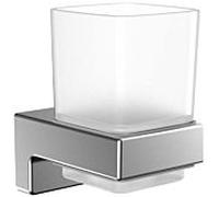 emco cue porte-verre chromé avec verre en cristal, modèle mural, 322000100