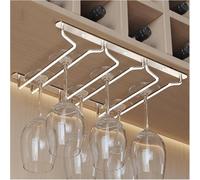 Porte-Verres Suspendus, Casier à Vin Mural, Séchoir à Verre à Vin, Porte-Verre à Vin, Porte-Champagne, Adapté pour La Maison, Le Bar, Le Restaurant, Silver, 34 * 22cm/13.3 * 8.6in