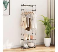 Porte-vêtements à 3 Niveaux Argenté 59x29x192 cm Aluminium Support vidaXL