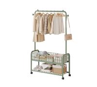 Porte-vêtements à roulettes en métal avec roulettes, chariot à linge polyvalent et rangement de fils, parfait pour le couloir et accrocher des vêtements
