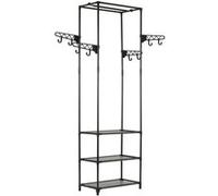 vidaXL Porte-vêtements Acier et tissu non-tissé 55 x 28,5 x 175cm Noir