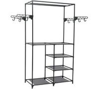 vidaXL Porte-vêtements Acier et tissu non-tissé 87 x 44 x 158 cm Noir