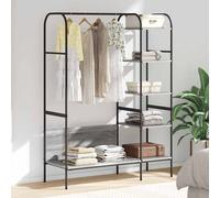 vidaXL Portemanteau Porte-vêtements moderne Noir 120 x 44 x 160 cm Bois d'ingénierie 3 étagères