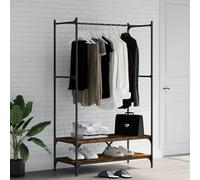 Porte-vêtements avec Étagères Chambre Sonoma Gris Bois d'Ingénierie vidaXL