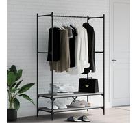 Porte-vêtements avec Étagères Chambre Sonoma Gris Bois d'Ingénierie vidaXL