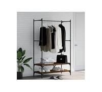 Porte vêtements avec étagères chêne fumé bois d ingénierie