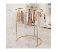 Porte-vêtements demi-rond avec étagère centrale, affichage au sol pour l'organisation du magasin et l'optimisation de l'espace