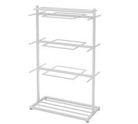 Porte-vêtements en métal pour vente au détail, présentoir double face pour robes, sous-vêtements, soutien-gorge, maillots de bain, chaussettes - Durable et robuste, 80 x 40 x 135 cm (blanc)