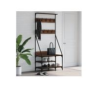 vidaXL Porte-vêtements et rangement de chaussures pour chambre chêne marron