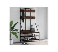 Porte-vêtements et rangement des chaussures chêne marron 837841