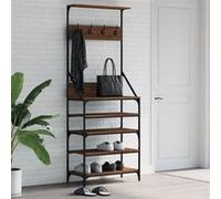 vidaXL Porte-vêtements avec rangement chaussures Chêne marron