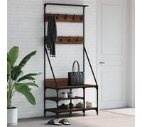 vidaXL Porte-vêtements et rangement de chaussures pour chambre chêne marron