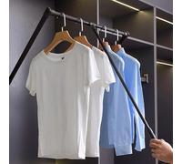 Porte Vêtements Extractible, Tringle À Vêtements Extensible, Cintre Avec Amortisseur, Tringle De Penderie Réglable, Capacité De Charge De 30 Kg, Support Rétractable En Acier Inoxydable(46-60cm)