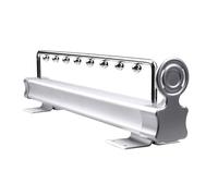 Porte - Vêtements Extractible - Tringle À Vêtements Extensible, Tringle De Penderie Télescopique À Double Glissière, Tringle À Vêtements Montée sur Le Dessus en Acier Inoxydable Argenté(460MM)
