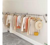 Porte-vêtements Mural pour Barre À Vêtements,présentoir Créatif Vêtements Détail en Acier Inoxydable, Porte-Manteau Commercial Boutique,Tringle À Vêtements Suspendue en Métal pour Chambre À Coucher