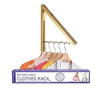 Porte-vêtements Pliable Simple, Cintre Mural rétractable pour Linge, Tringle de séchage Suspendue, Petit Porte-vêtements Pliable et Pliable, Accessoires de dortoir (doré)