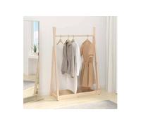 vidaXL Porte-vêtements, Porte-manteaux avec Étagère, Penderie à Vêtements avec Rangement Chambre Intérieur, Marron Bois 824983